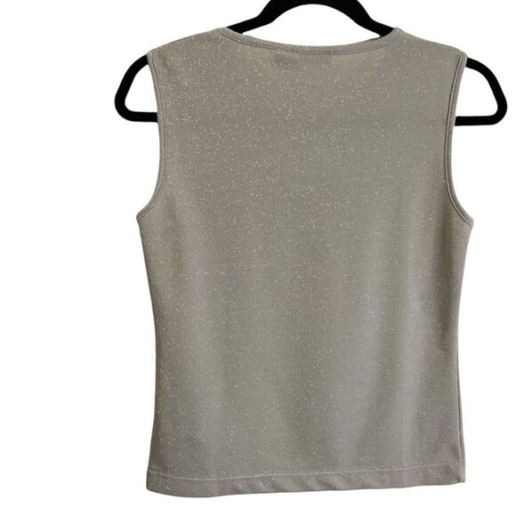HENNES for H&M Basic Silver Sparkle Sleeveless Tank Top US Sz S - Picture 3 of 8